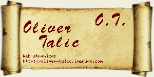 Oliver Talić vizit kartica